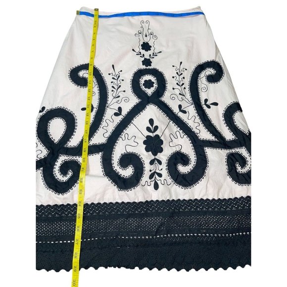 BRITISH INDIA TRAVELLER A-Line Midi Skirt Pink Black Size 9 100% Cotton - Picture 8 of 13